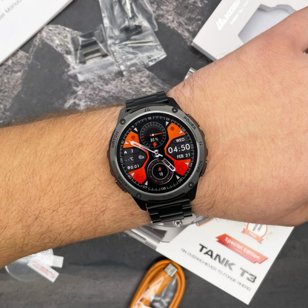 Тактические Умные Часы Kospet TANK T3 Black Special Edition + Спортивные Режимы, Водозащита, Звонки фото 10