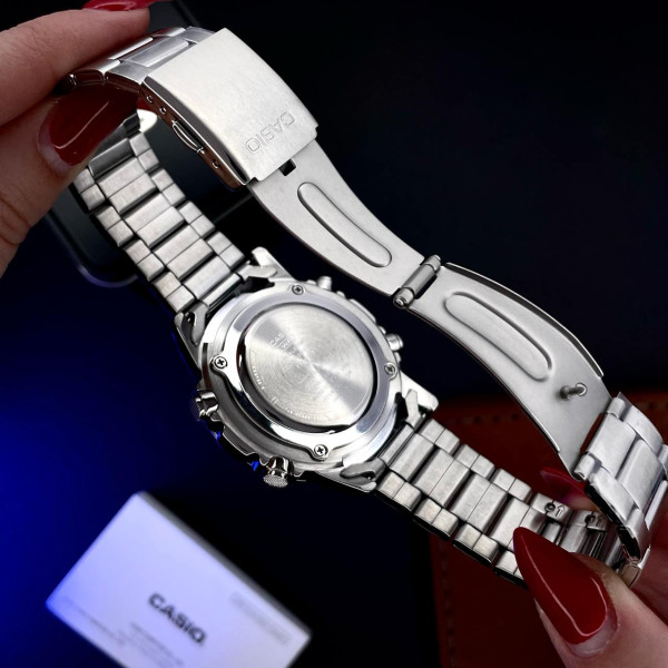 Класичний Чоловічий годинник Casio AMW-880D-1A стальний, водонепроникний, Японія фото 10