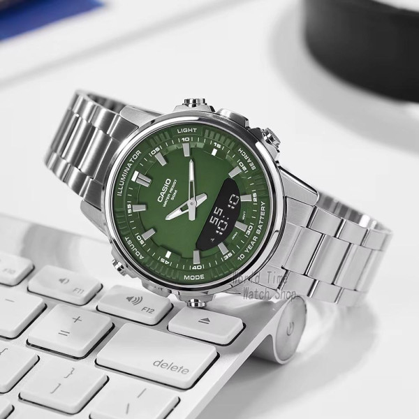 Класичний Чоловічий годинник Casio AMW-880D-3A стальний, водонепроникний, Японія фото 4