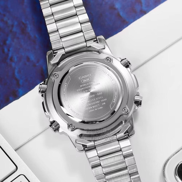 Класичний Чоловічий годинник Casio AMW-880D-3A стальний, водонепроникний, Японія фото 7