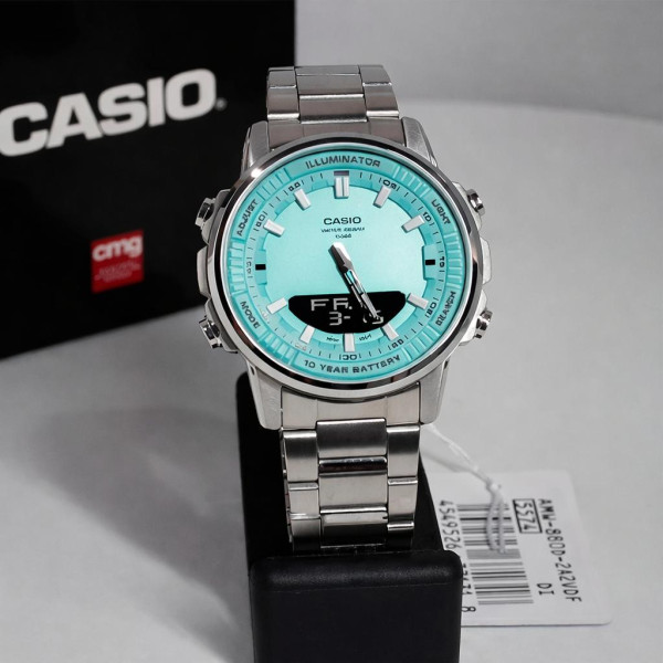Класичний Чоловічий годинник Casio AMW-880D-2A2 стальний, водонепроникний, Японія фото 8