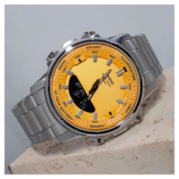 Класичний Чоловічий годинник Casio AMW-880D-9A стальний, водонепроникний, Японія фото 3