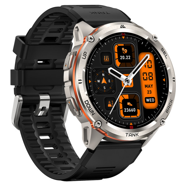 Тактические Умные Часы с Компасом Kospet TANK T3 ULTRA 2 Silver + GPS, Спортивные Режимы, Водозащита, Звонки фото 7
