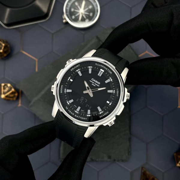 Класичний Чоловічий годинник Casio AMW-880-1A стальний, водонепроникний, Японія фото 9