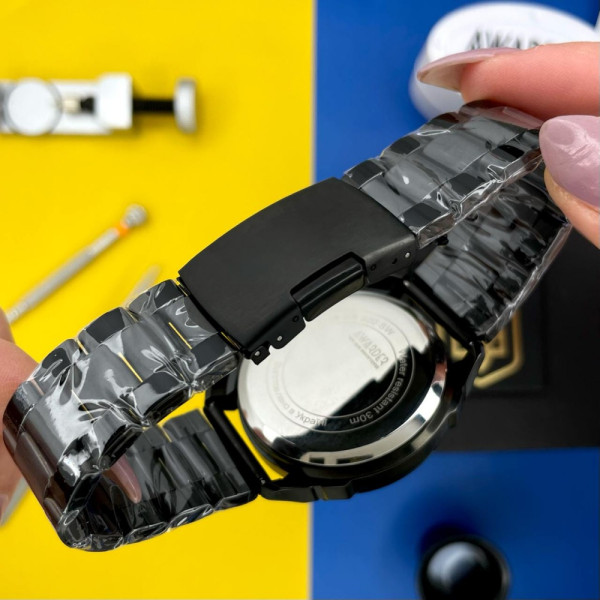 Чоловічий годинник Awarder 016 Тризуб срібло Black-Black Steel фото 8