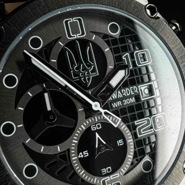 Чоловічий годинник Awarder 016 Тризуб срібло All Black фото 10