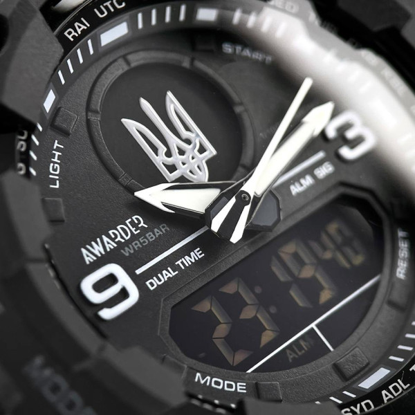 Мужские часы Awarder 001 Трезубец серебро Black фото 3