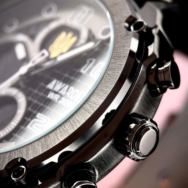 Чоловічий годинник Awarder 017 Тризуб золото All Black фото 8