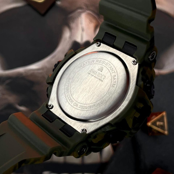 Мужские часы Awarder 001 Трезубец серебро  Camo Green фото 8