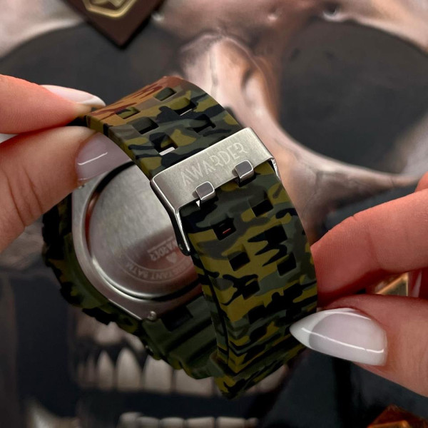 Чоловічий годинник Awarder 001 Тризуб срібло  Camo Green фото 9