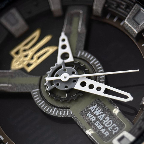 Мужские часы Awarder 005 Трезубец золото Camo Green фото 8
