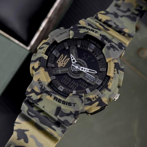 Чоловічий годинник Awarder 005 Тризуб золото Camo Green фото 5
