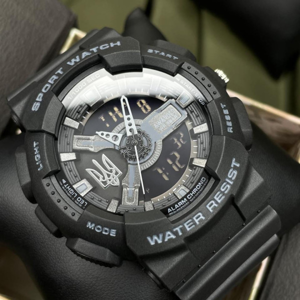 Чоловічий годинник Awarder 005 Тризуб срібло  Black фото 4