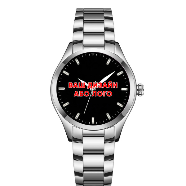 Классические женские часы Awarder 035 Silver-Black Metal под Индивидуальный дизайн  фото 1