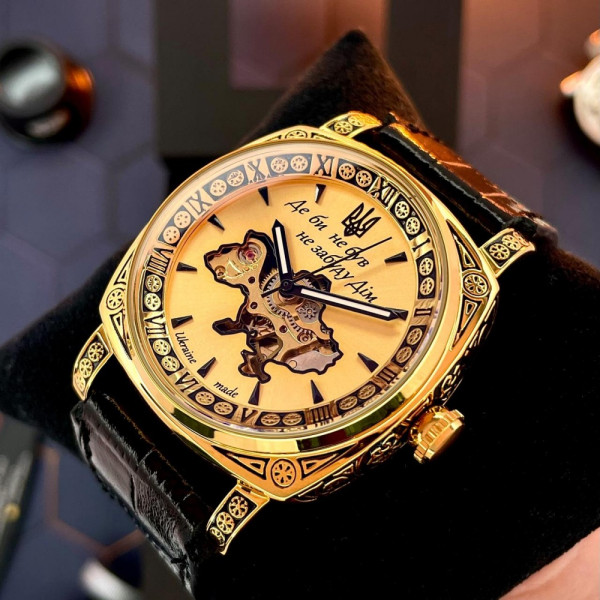 Чоловічий годинник Awarder 021-3D  Де би не був Gold-Black фото 4