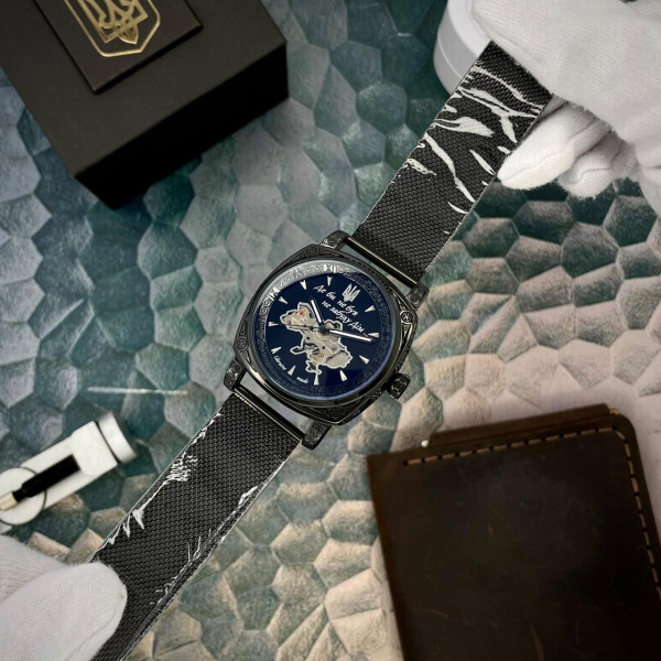 Мужские часы Awarder 021-3D  Где бы ни был All Black Mesh фото 5