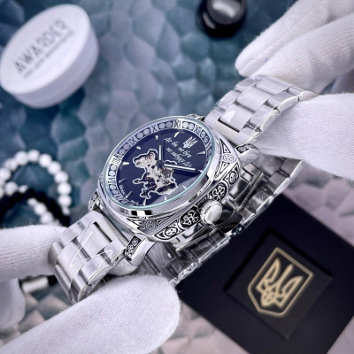 Чоловічий годинник Awarder 021-3D  Де би не був Silver-Black Steel