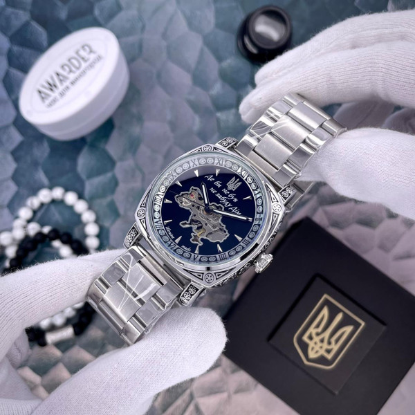 Чоловічий годинник Awarder 021-3D  Де би не був Silver-Black Steel фото 5