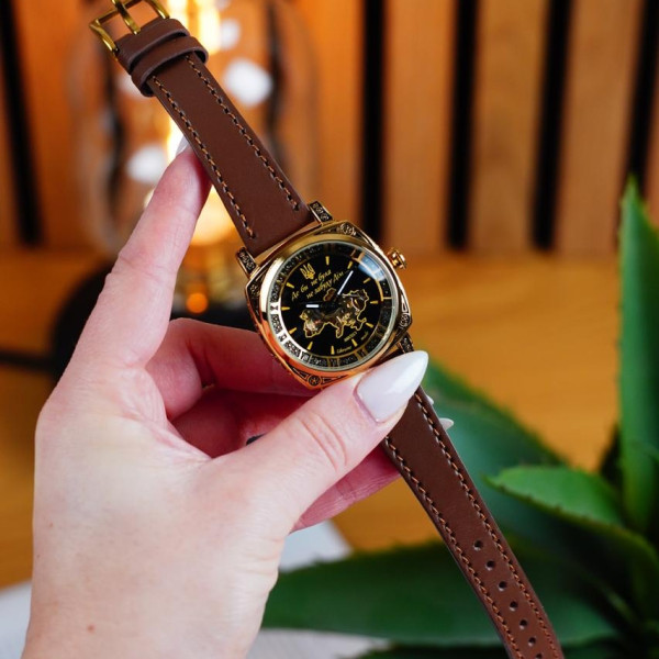 Женские часы Awarder 021 Где бы ни была Gold-Black-Brown фото 4