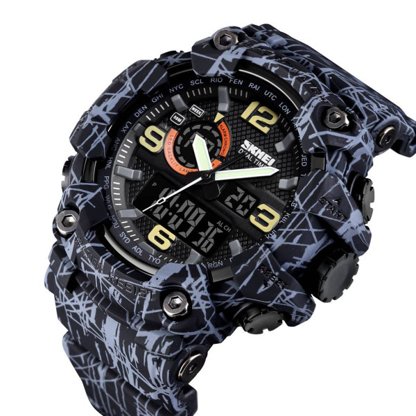 Мужские часы Skmei 1520GYBK gray black. фото 4