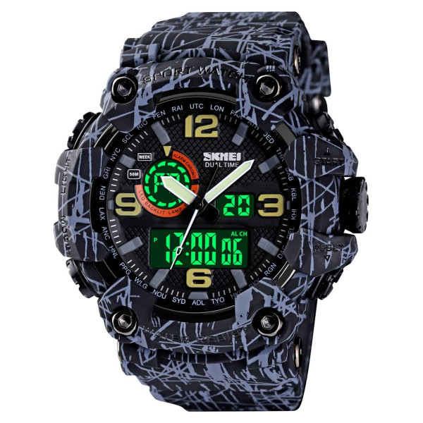 Мужские часы Skmei 1520GYBK gray black. фото 3