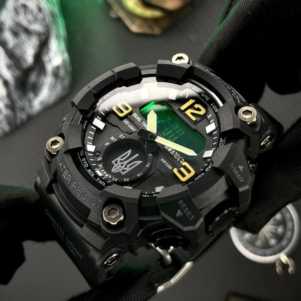 Чоловічий годинник Awarder 003 Тризуб срібло Black фото 4