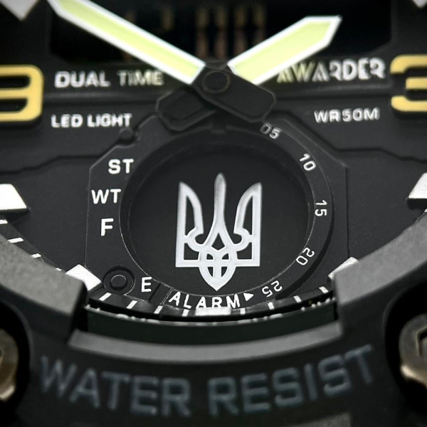 Чоловічий годинник Awarder 003 Тризуб срібло Black фото 10