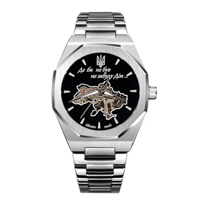 Мужские часы Awarder Octagon Где бы ни был Silver-Black
