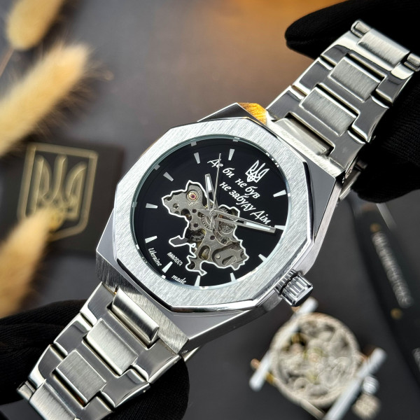 Мужские часы Awarder Octagon Где бы ни был Silver-Black фото 5