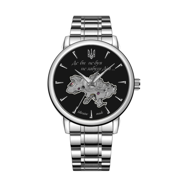 Мужские часы Awarder 022-3D Где бы ни был Silver-Black Steel фото 1