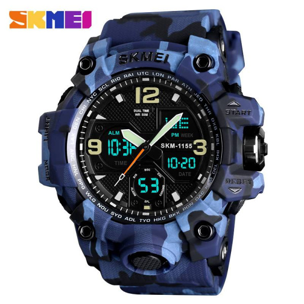 Чоловічий годинник Skmei 1155BCMBU blue camo фото 3