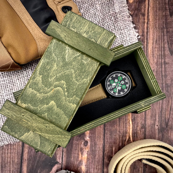 Коробка деревянная Константа Зеленая фото 4