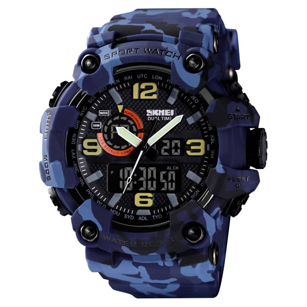 Мужские часы Skmei 1520CMBU camo blue фото 1
