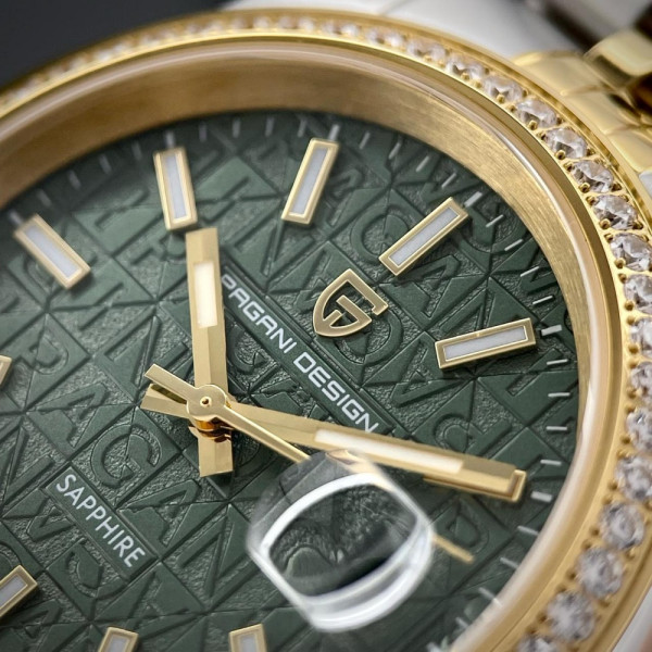 Чоловічий годинник Pagani Design PD-1794M Silver-Gold-Green фото 7