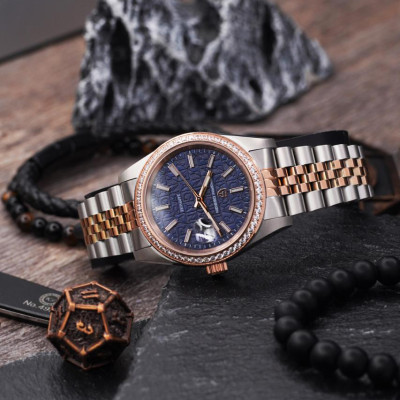 Pagani Design PD-1794M Silver-Rose Gold-Blue