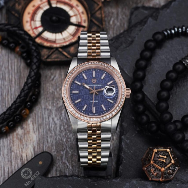 Чоловічий годинник Pagani Design PD-1794M Silver-Rose Gold-Blue фото 6
