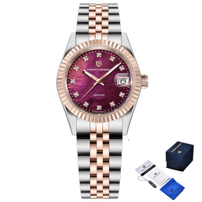 Pagani Design PD-1794L Silver-Rose Gold-Red