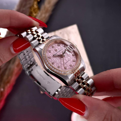 Pagani Design PD-1794L Silver-Rose Gold-Pink