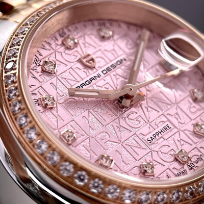 Pagani Design PD-1794L Silver-Rose Gold-Pink