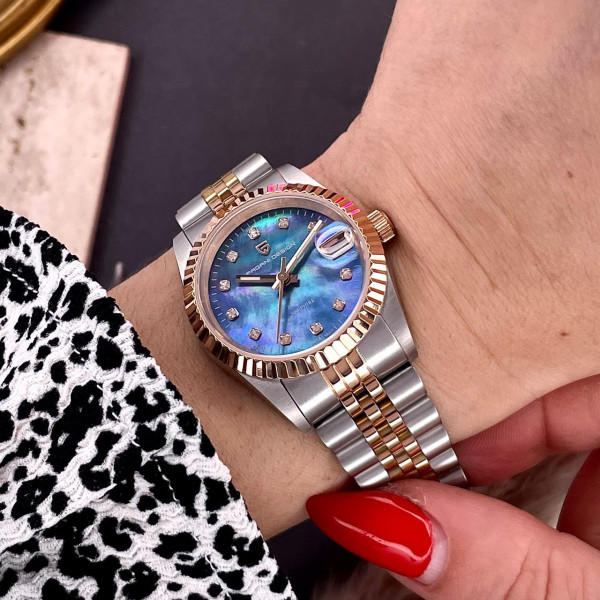 Жіночий годинник Pagani Design PD-1794L Silver-Rose Gold-Blue фото 5