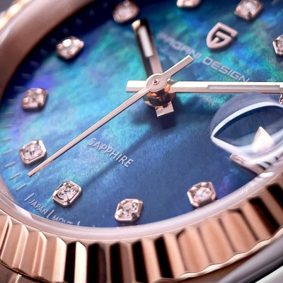 Pagani Design PD-1794L Silver-Rose Gold-Blue