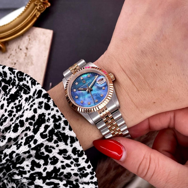 Жіночий годинник Pagani Design PD-1794L Silver-Rose Gold-Blue фото 10