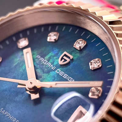 Pagani Design PD-1794L Silver-Rose Gold-Blue