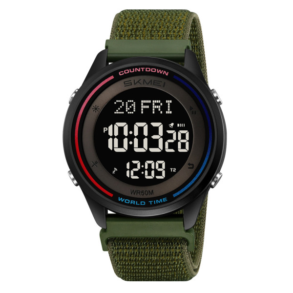 Спортивные мужские часы Skmei 2412NAG Army Green Nylon фото 1