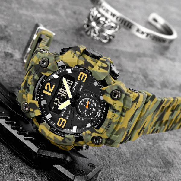 Мужские часы Skmei 1965CMGN camo green. фото 5