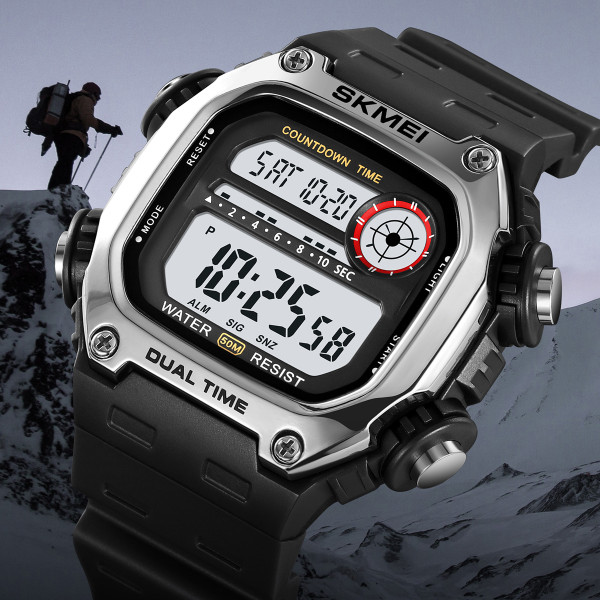 Спортивные мужские часы Skmei 2126SIBK Silver-Black фото 7