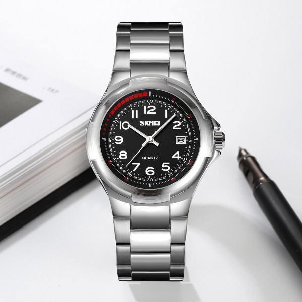 Классические женские часы Skmei 9320SIBK Silver-Black фото 4