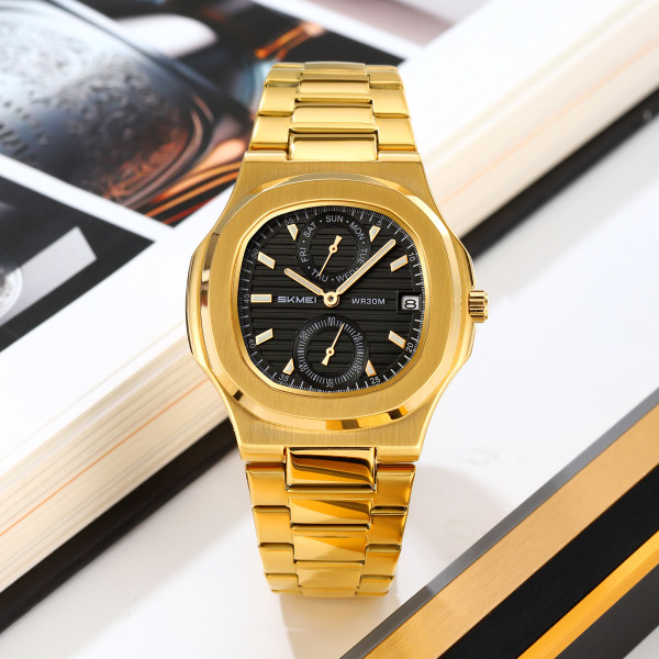 Классические мужские часы Skmei 2423GD Gold фото 5