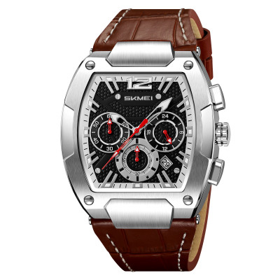 Класичний чоловічий годинник Skmei 9357SIBN Silver-Brown