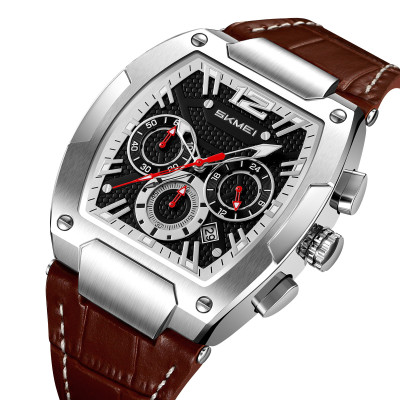Класичний чоловічий годинник Skmei 9357SIBN Silver-Brown